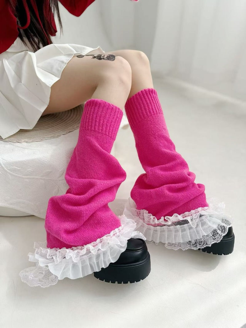 Autumn Winter Flared Lace Lolita Leg Warmers BY9222
