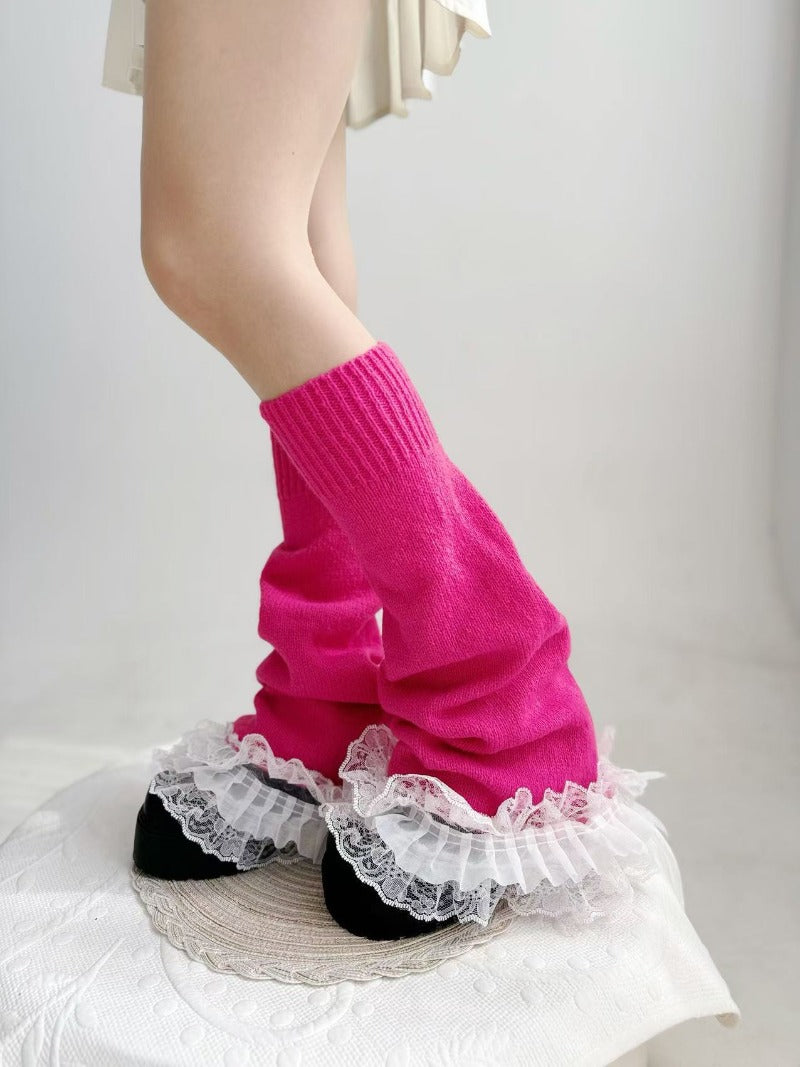 Autumn Winter Flared Lace Lolita Leg Warmers BY9222
