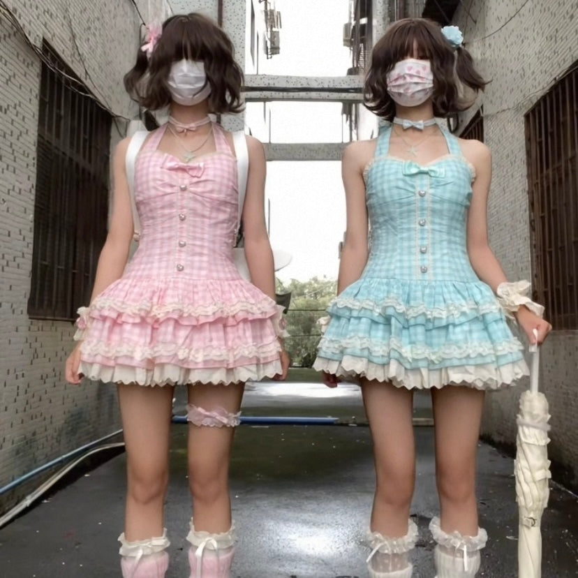 New Sweet Summer Mint Nana Dress Puffy Skirt BY0022