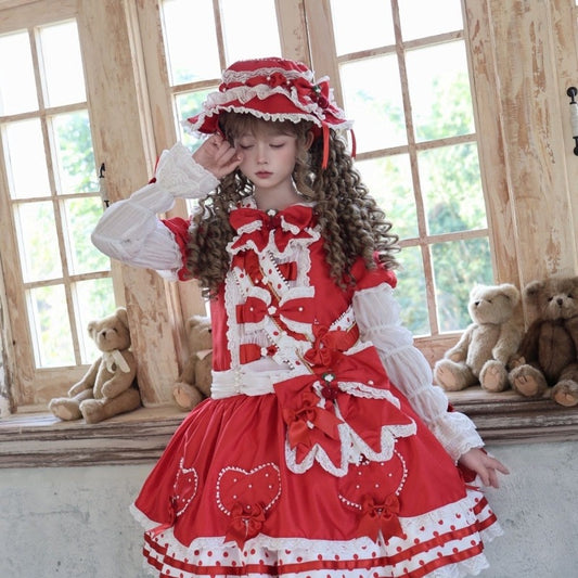 Christmas Red Low Waist Dress Set BY1091