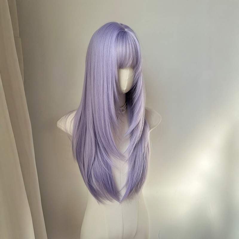 Long Straight Purple Wig BY9243