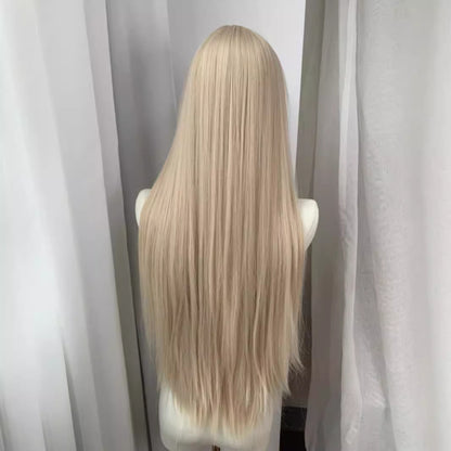 Light Golden 85cm Long Straight Synthetic Wig by0992
