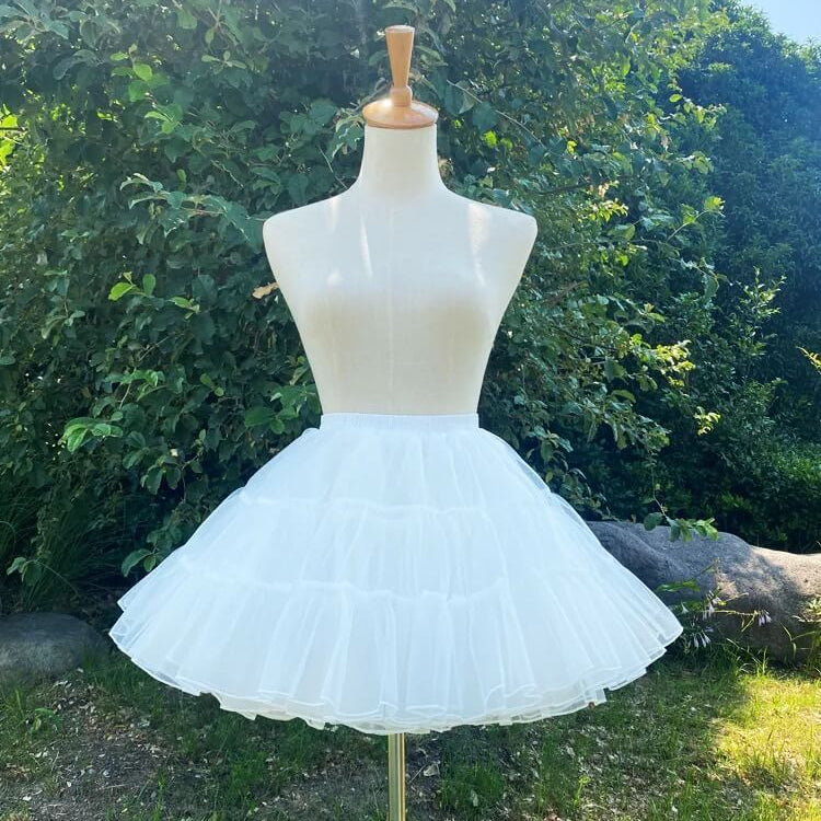 4-Layer Boneless Lolita Petticoat 35cm Short Fluffy Organza Underskirt BY9291