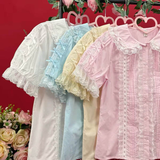 4 Colors Peter Pan Doll Collar Cotton Lolita Blouse BY9266