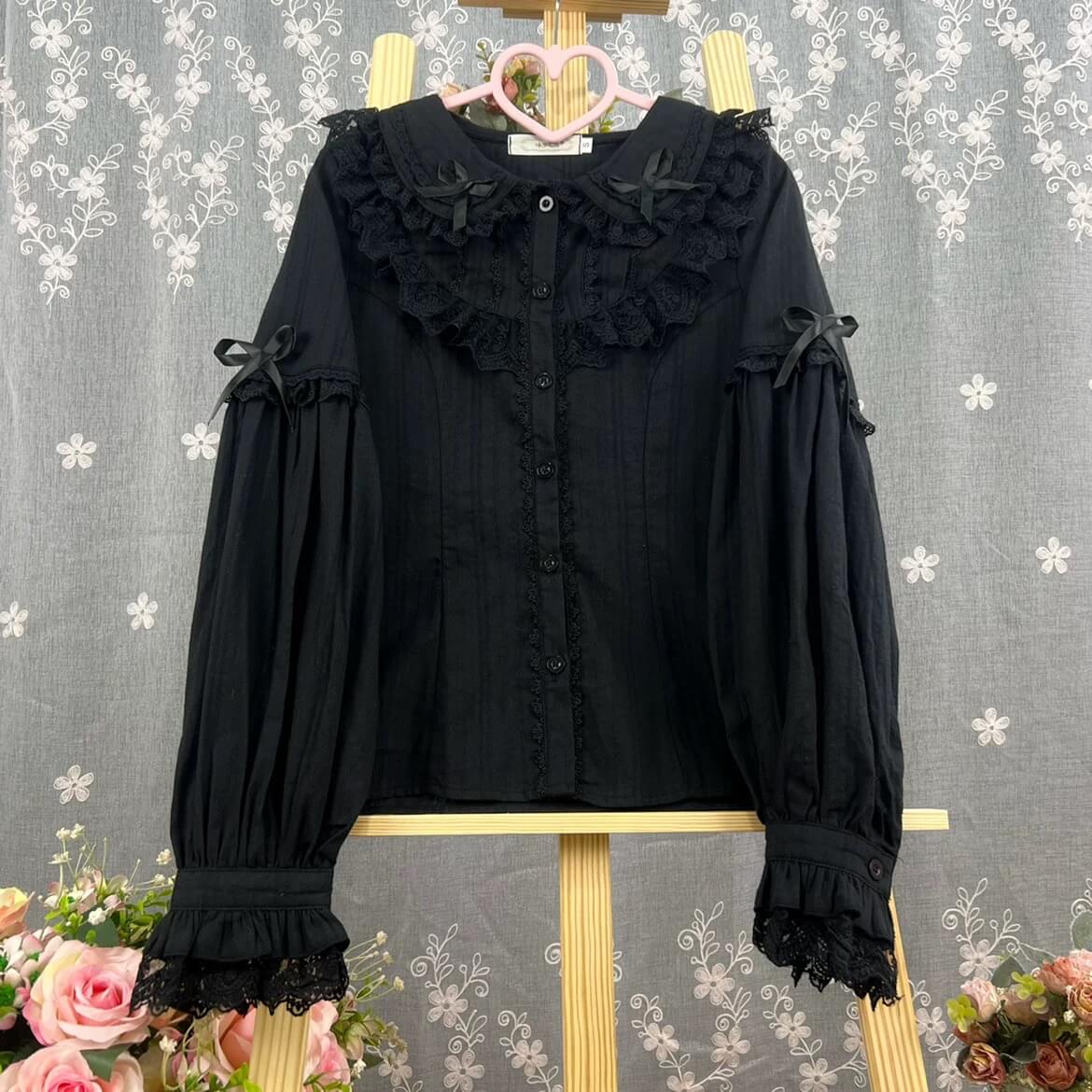 4 Colors Cute Peter Pan Collar Cotton Long Sleeved Blouse BY9267