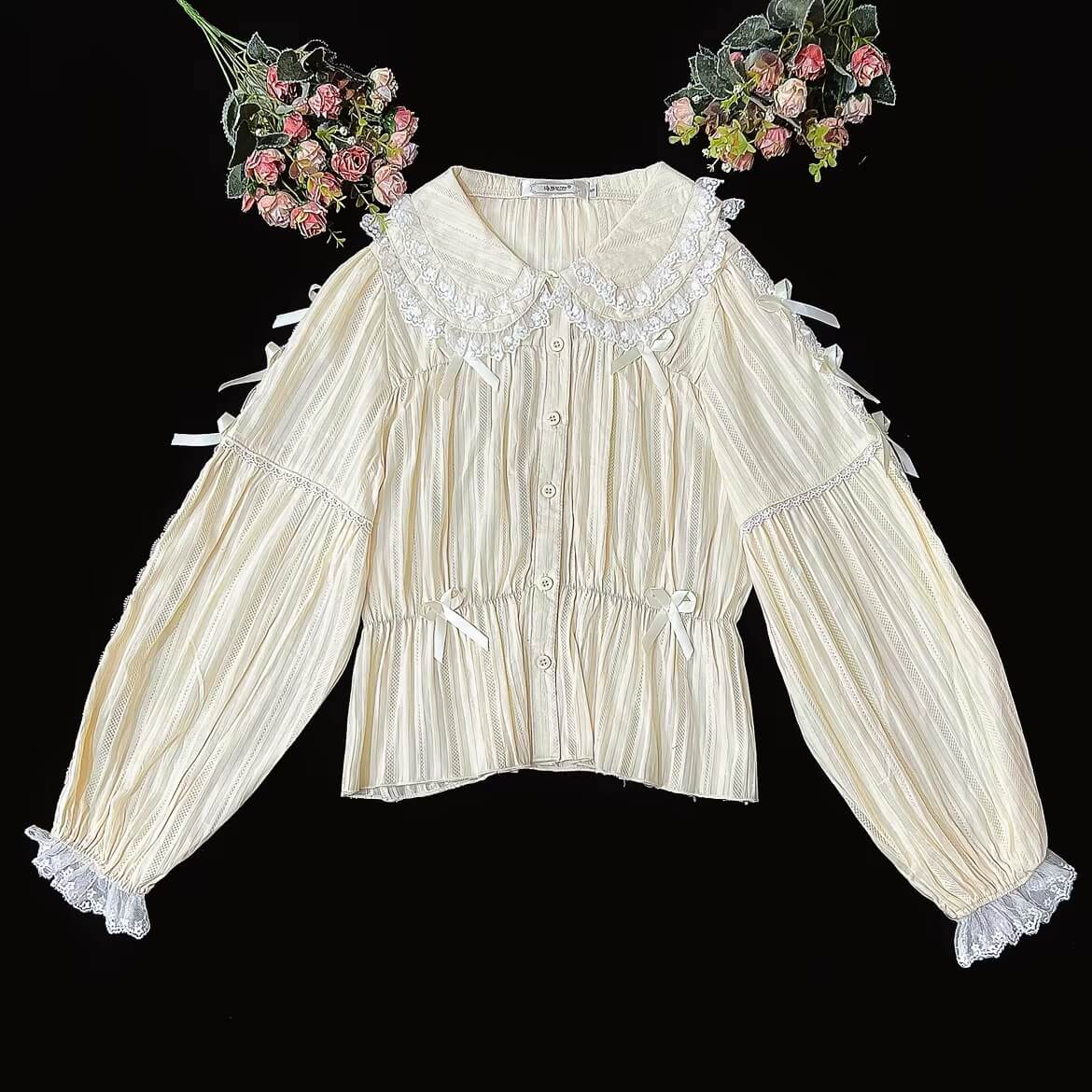 4 Colors Sweet Lolita Cropped Cotton Blouse BY9222