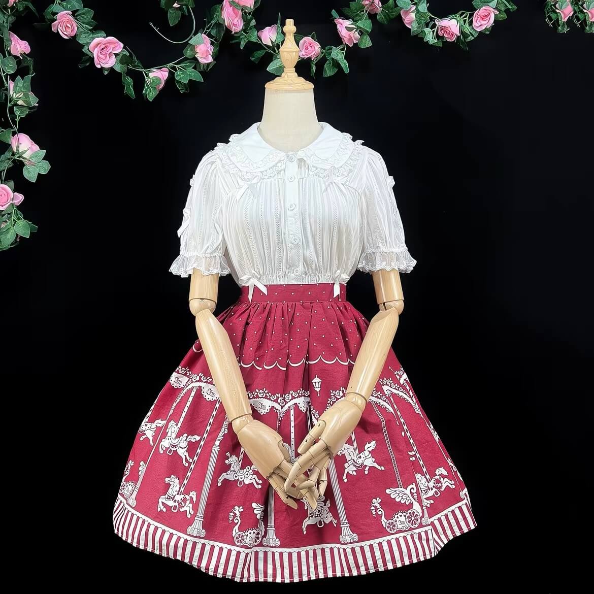 4 Colors Sweet Lolita Cropped Cotton Blouse BY9222