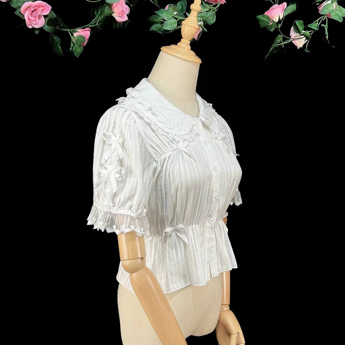 4 Colors Sweet Lolita Cropped Cotton Blouse BY9222