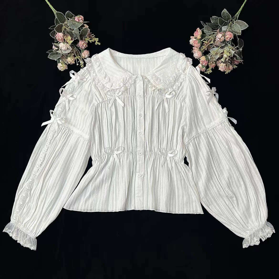 4 Colors Sweet Lolita Cropped Cotton Blouse BY9222