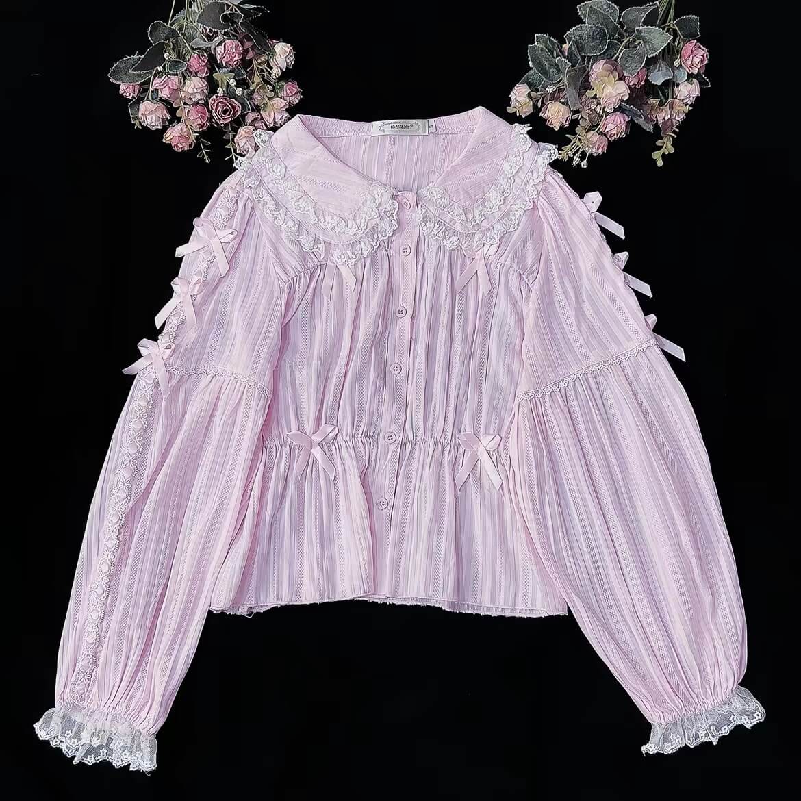 4 Colors Sweet Lolita Cropped Cotton Blouse BY9222