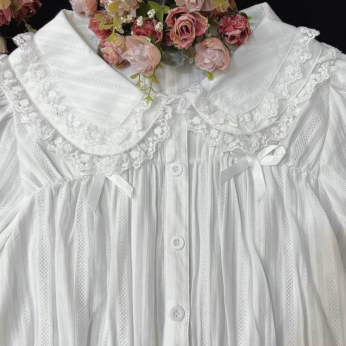 4 Colors Sweet Lolita Cropped Cotton Blouse BY9222