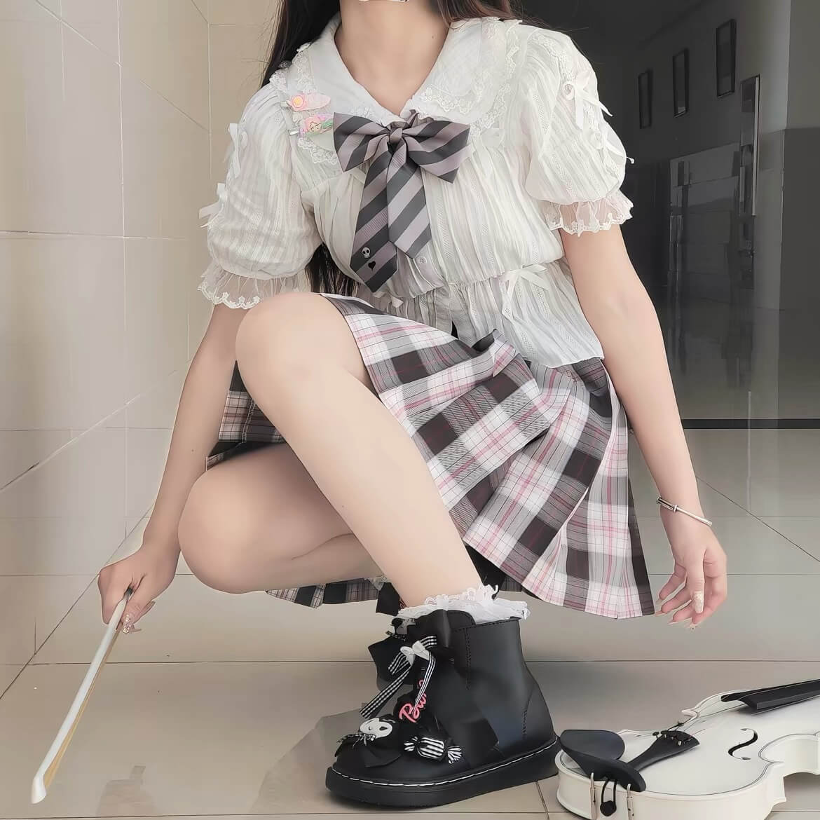 4 Colors Sweet Lolita Cropped Cotton Blouse BY9222