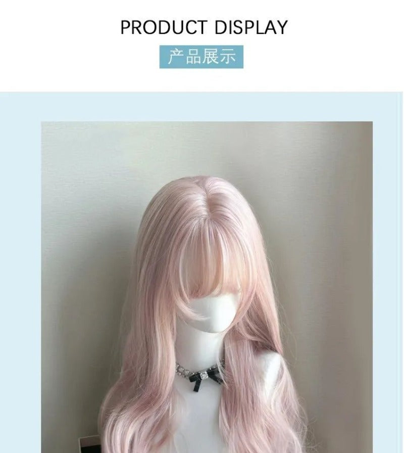 Pink Lolita Long Big Wave Curly Wig BY9104
