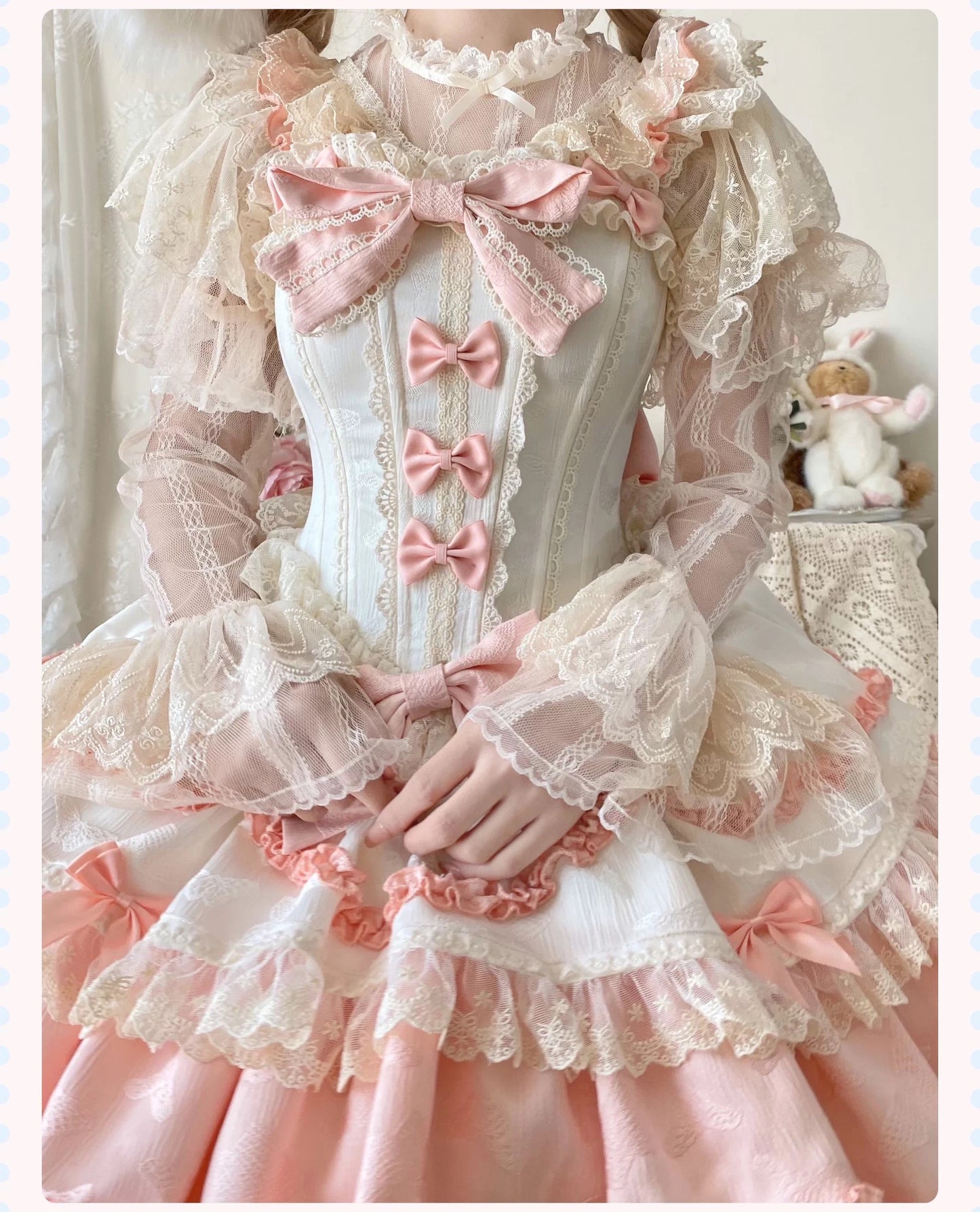 Pink & Blue Pastel Princess Lolita Dress｜In Stock BY0100
