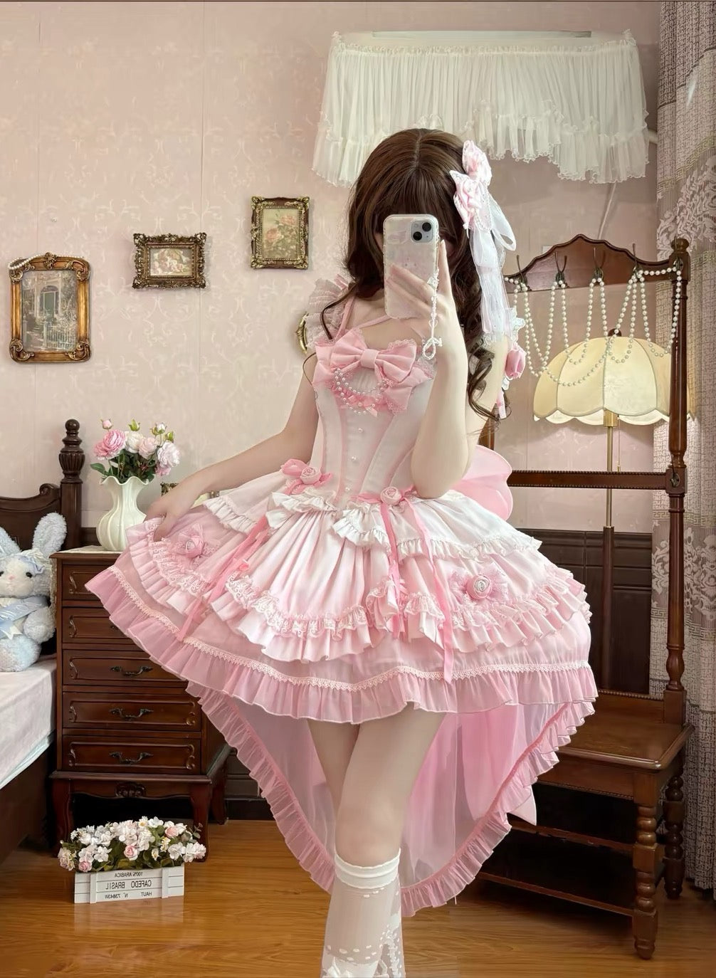 Romantic Rose Bow Fairy Lolita Dress BY0077