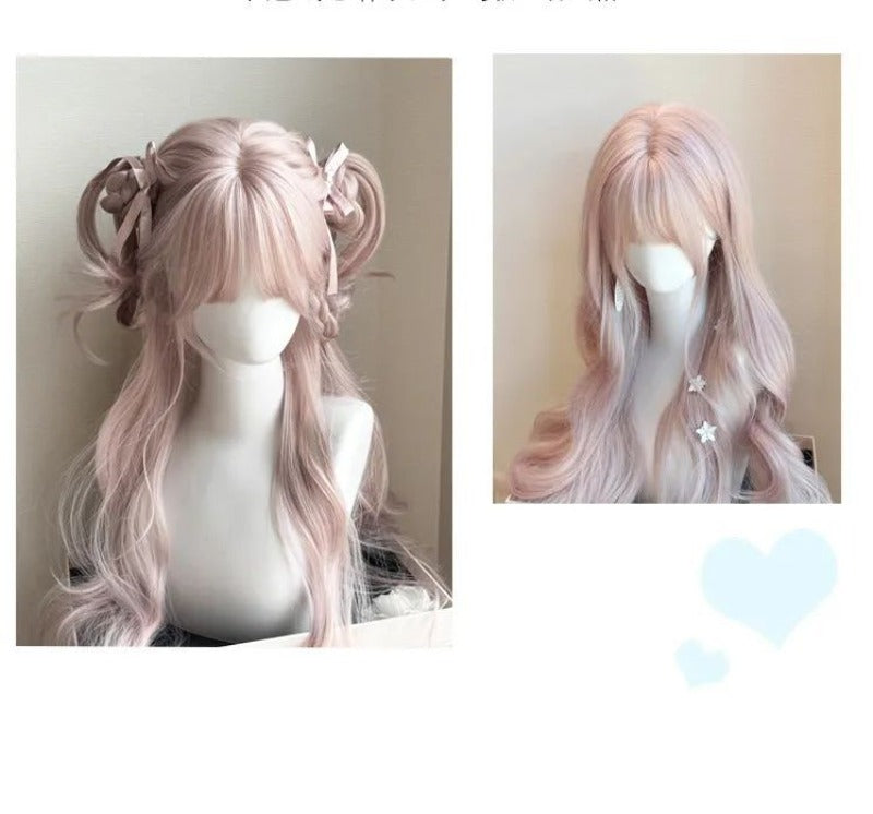 Pink Lolita Long Big Wave Curly Wig BY9104