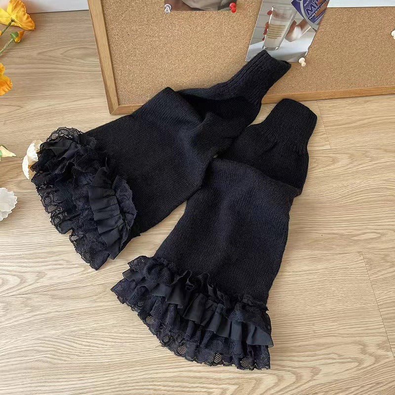 Autumn Winter Flared Lace Lolita Leg Warmers BY9222
