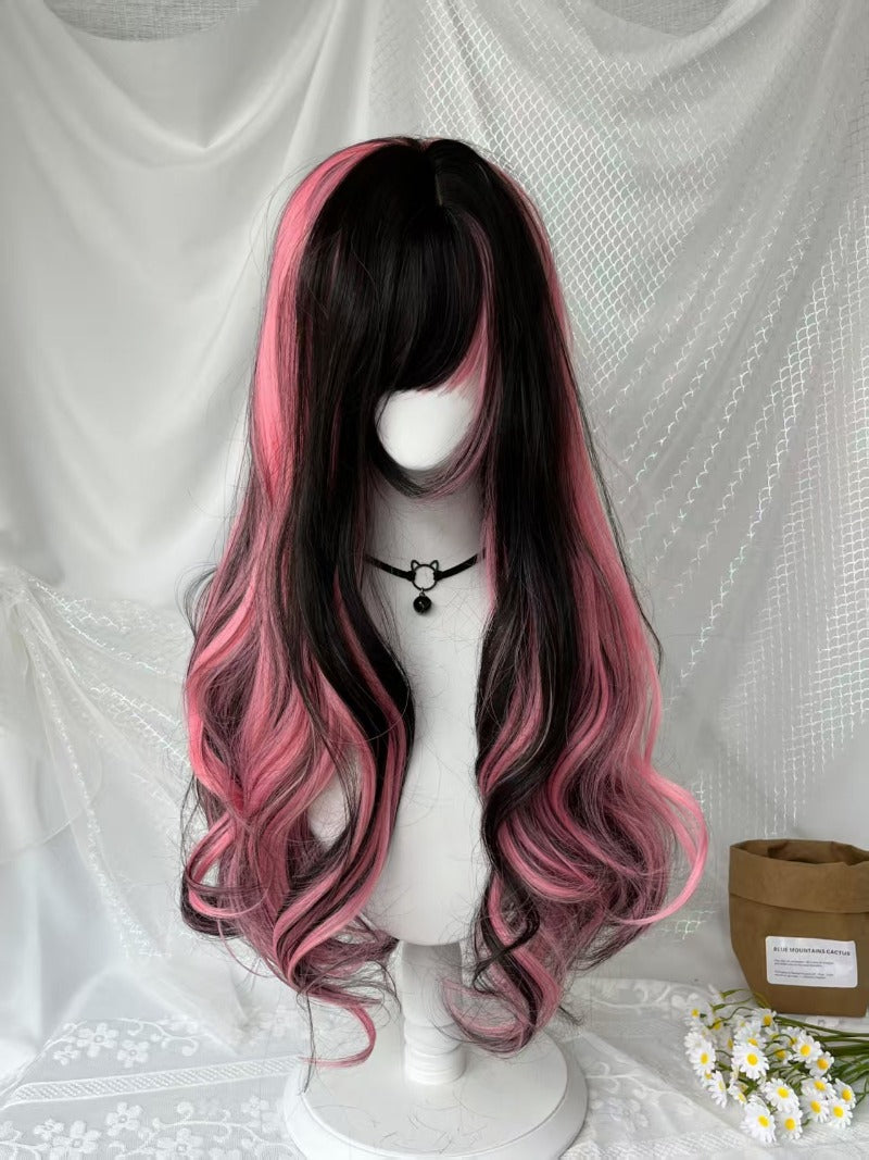 Black Pink Highlights  Wig BY9242