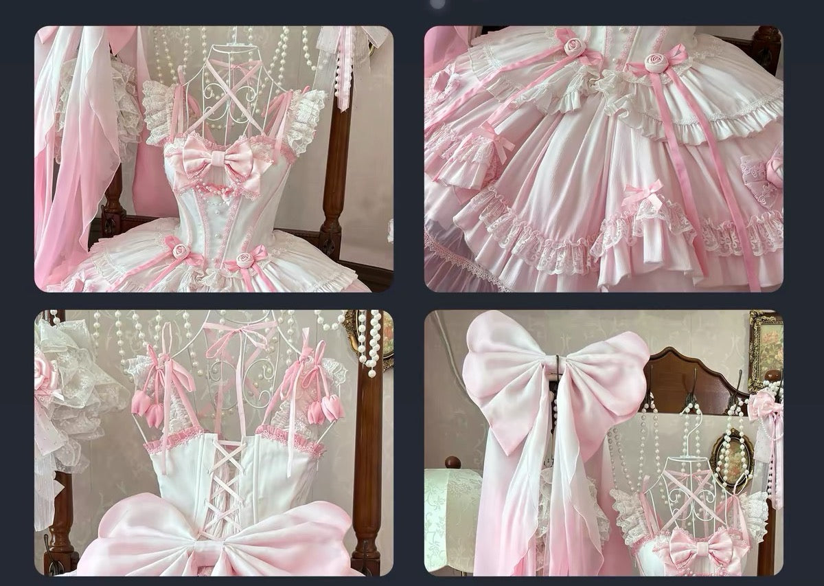 Romantic Rose Bow Fairy Lolita Dress BY0077