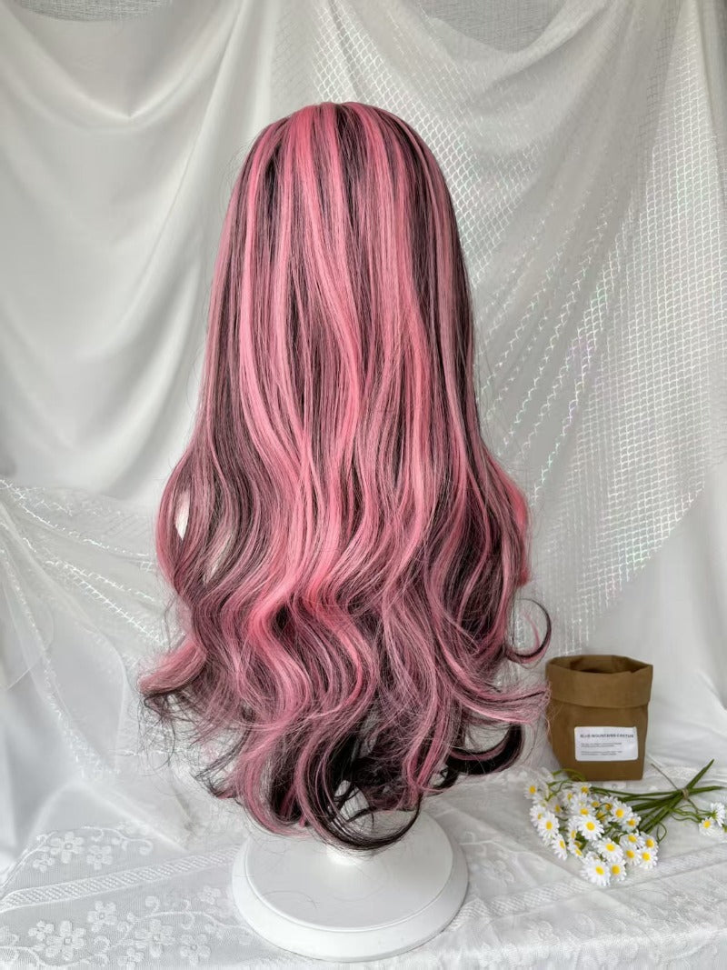 Black Pink Highlights  Wig BY9242