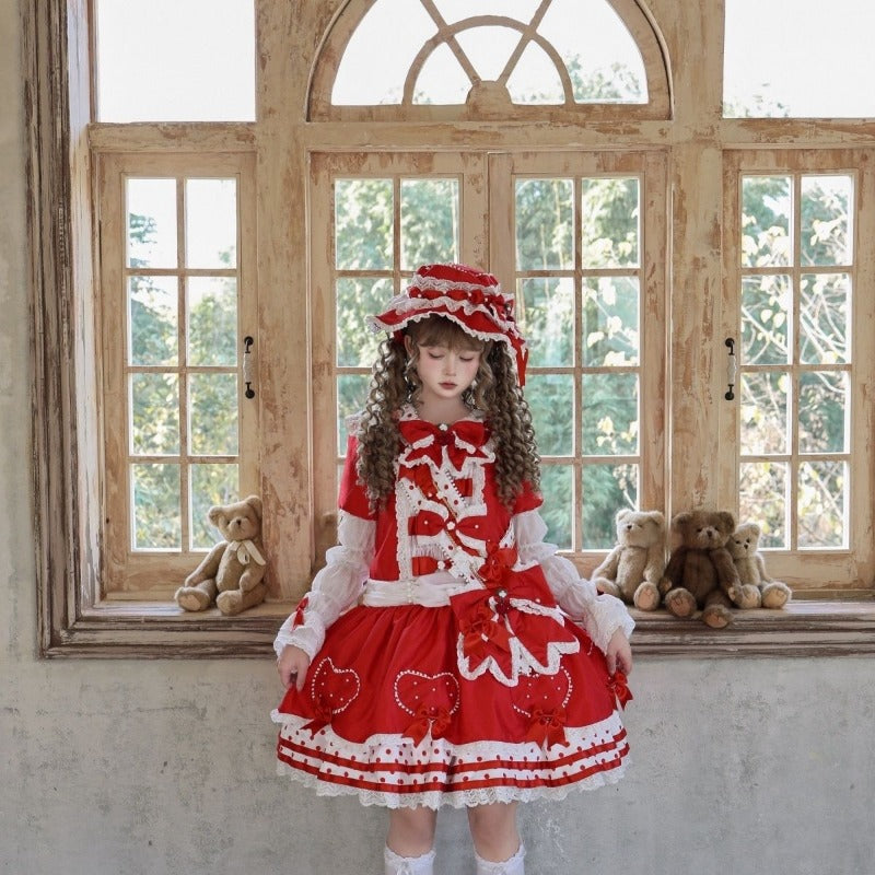 Christmas Red Low Waist Dress Set BY1091