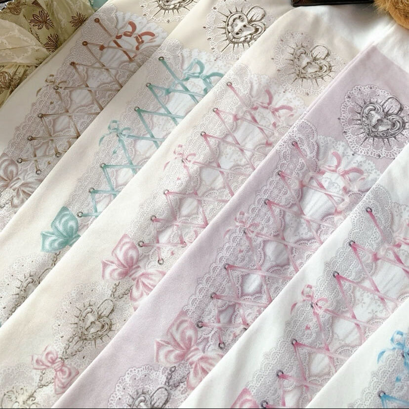 80D Heart Lock Velvet Lolita Printed Tights BY2266