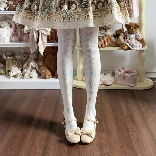 80D Heart Lock Velvet Lolita Printed Tights BY2266