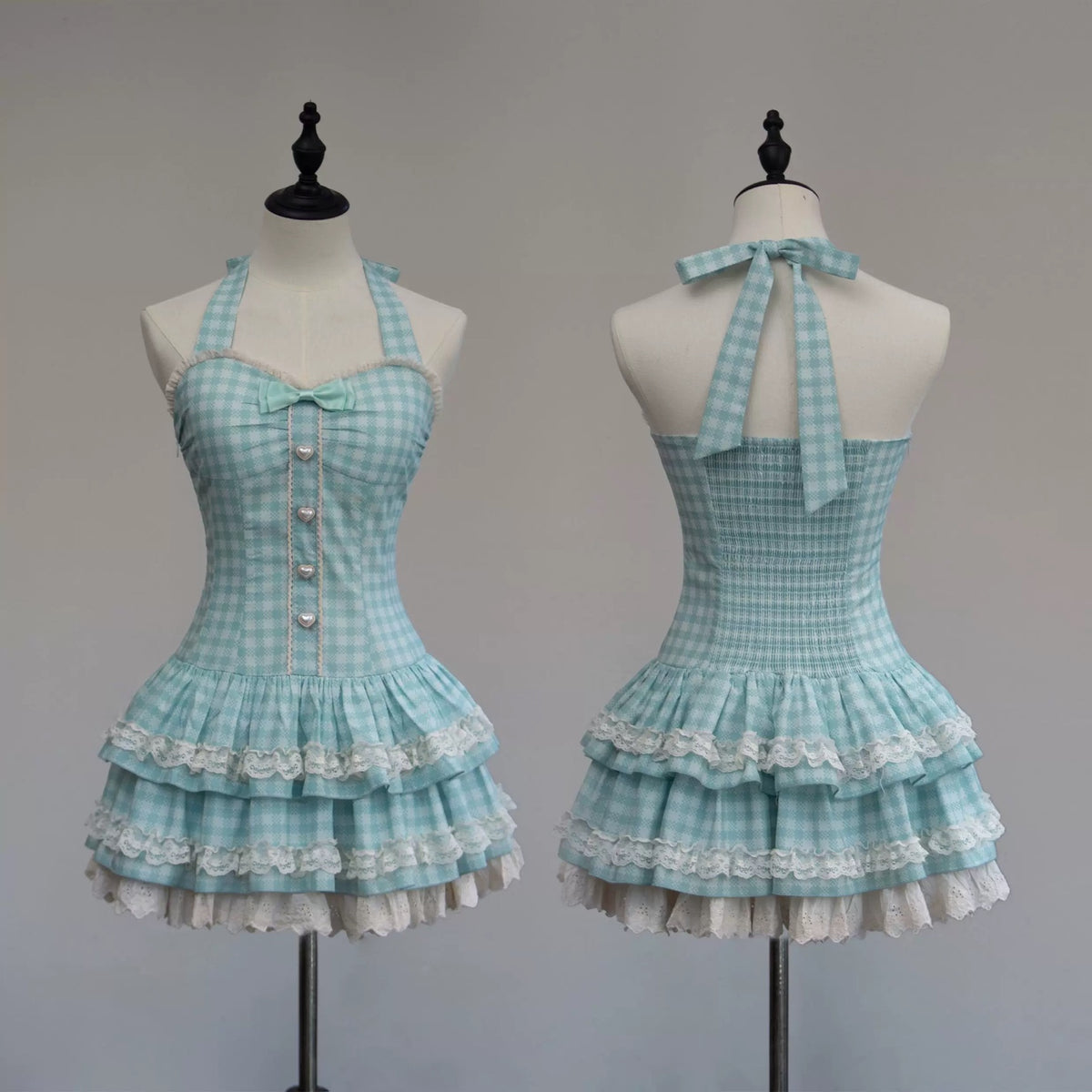 New Sweet Summer Mint Nana Dress Puffy Skirt BY0022