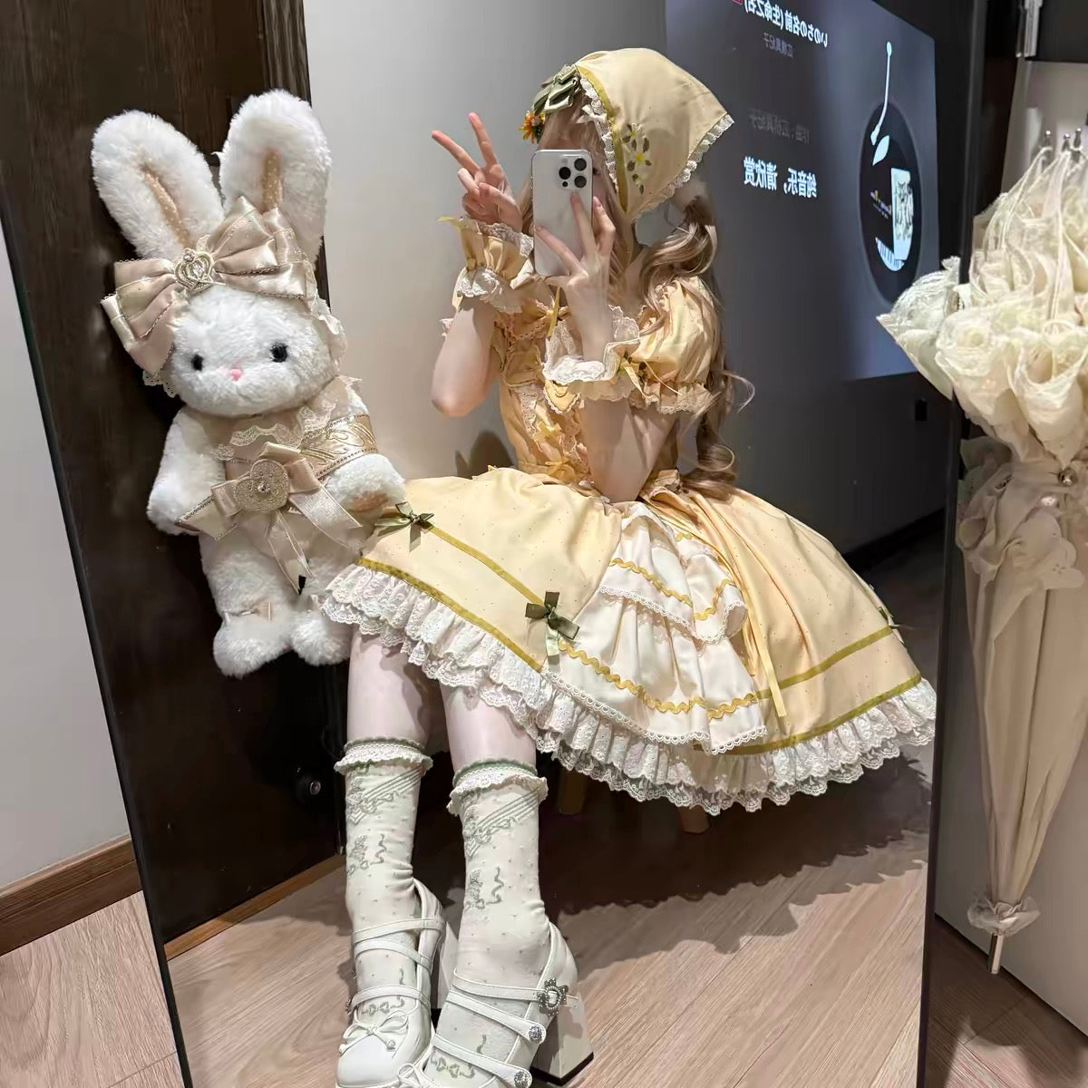 Lemon Mille Crepe Side Slit OP Daily Lolita Dress BY0055 | In Stock