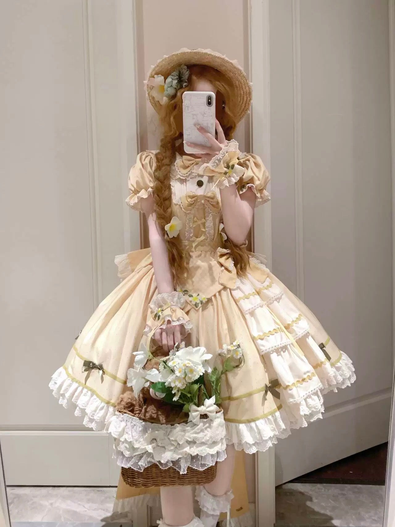 Lemon Mille Crepe Side Slit OP Daily Lolita Dress BY0055 | In Stock