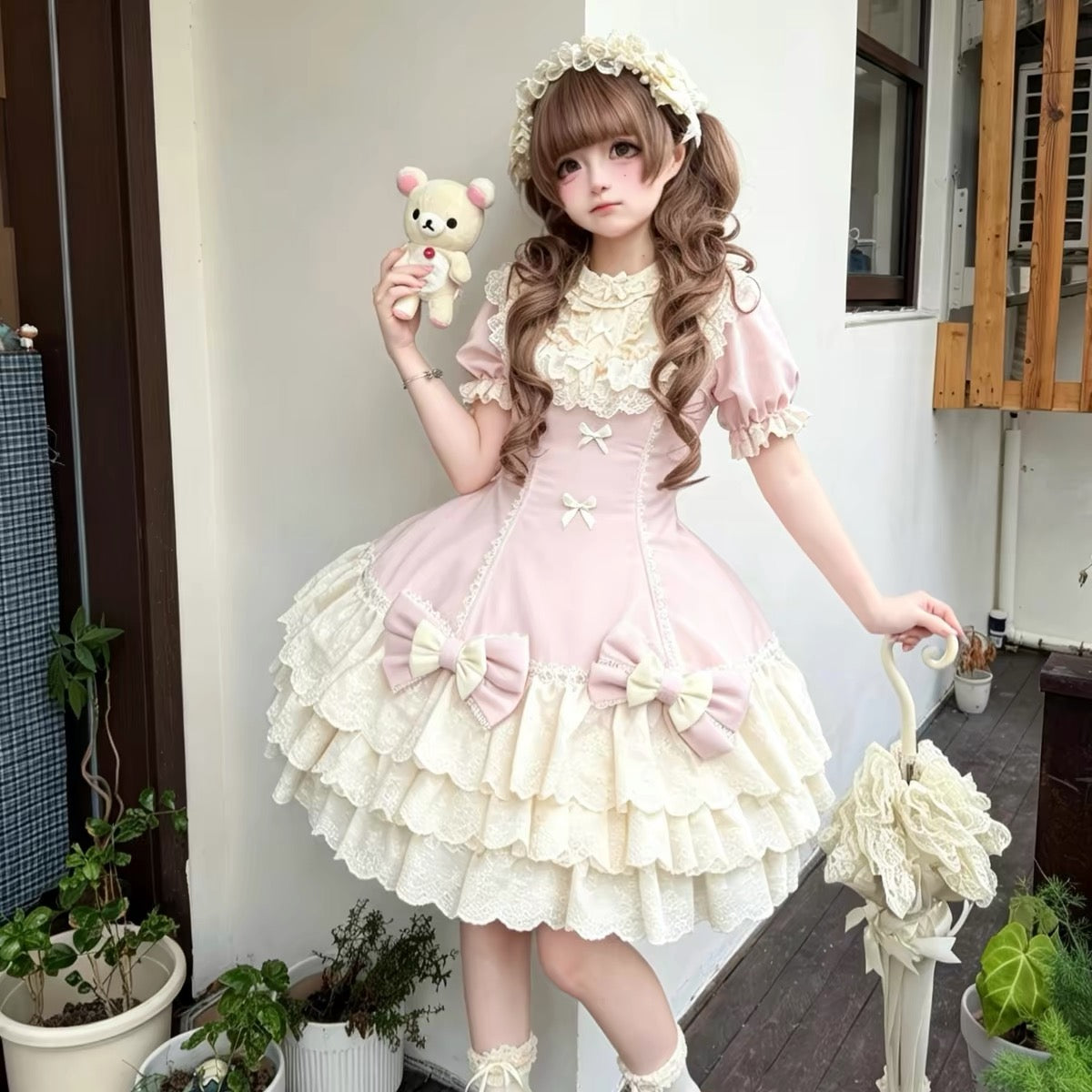 Cream Tart Pastel Pink Lolita Dress BY0044