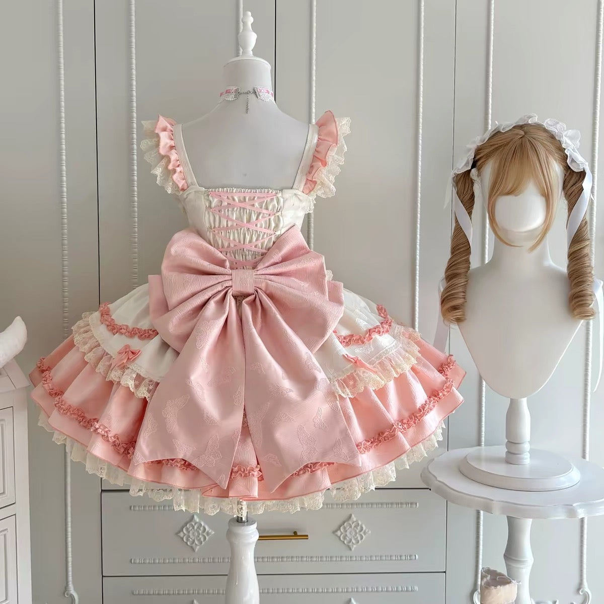 Pink & Blue Pastel Princess Lolita Dress｜In Stock BY0100