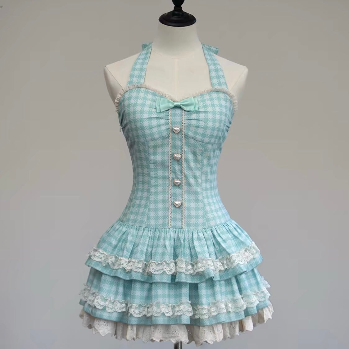 New Sweet Summer Mint Nana Dress Puffy Skirt BY0022