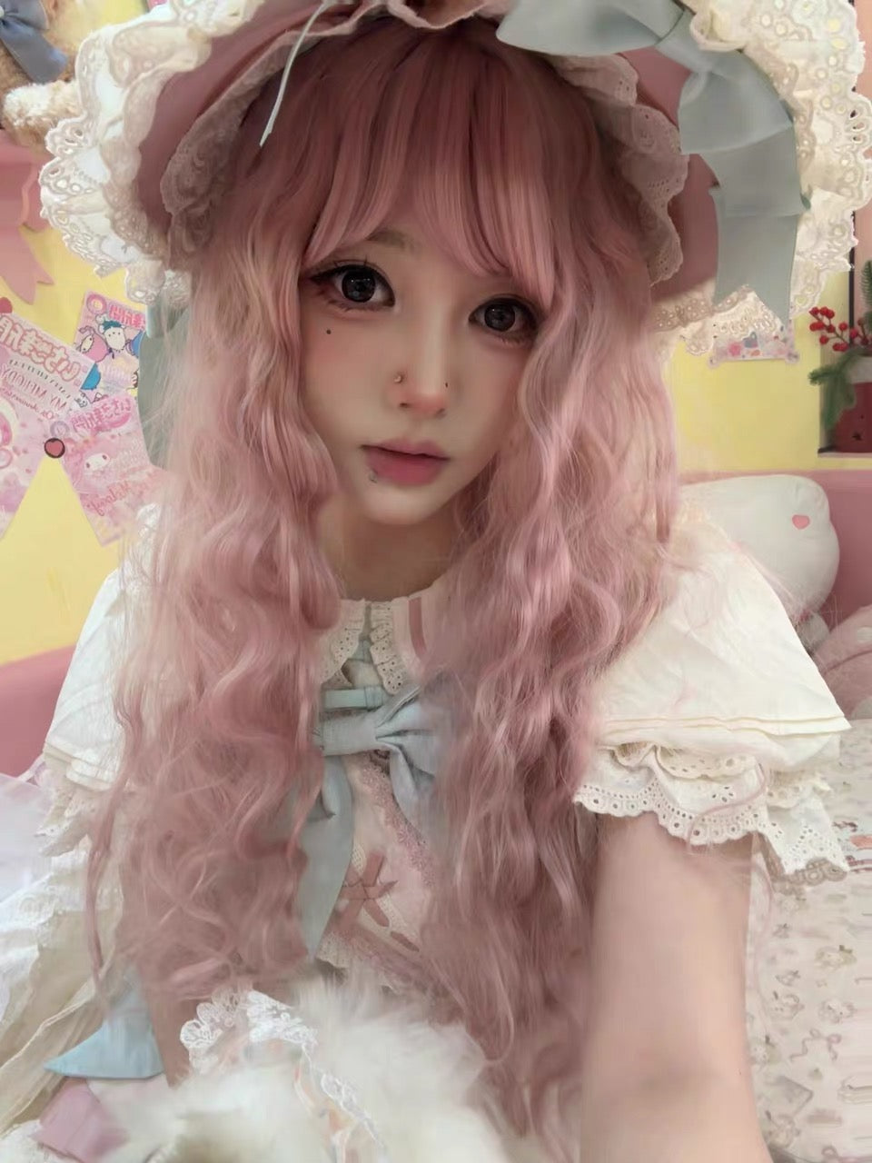 Kawaii Pink Wavy Doll Lolita Cosplay Wig BY1160