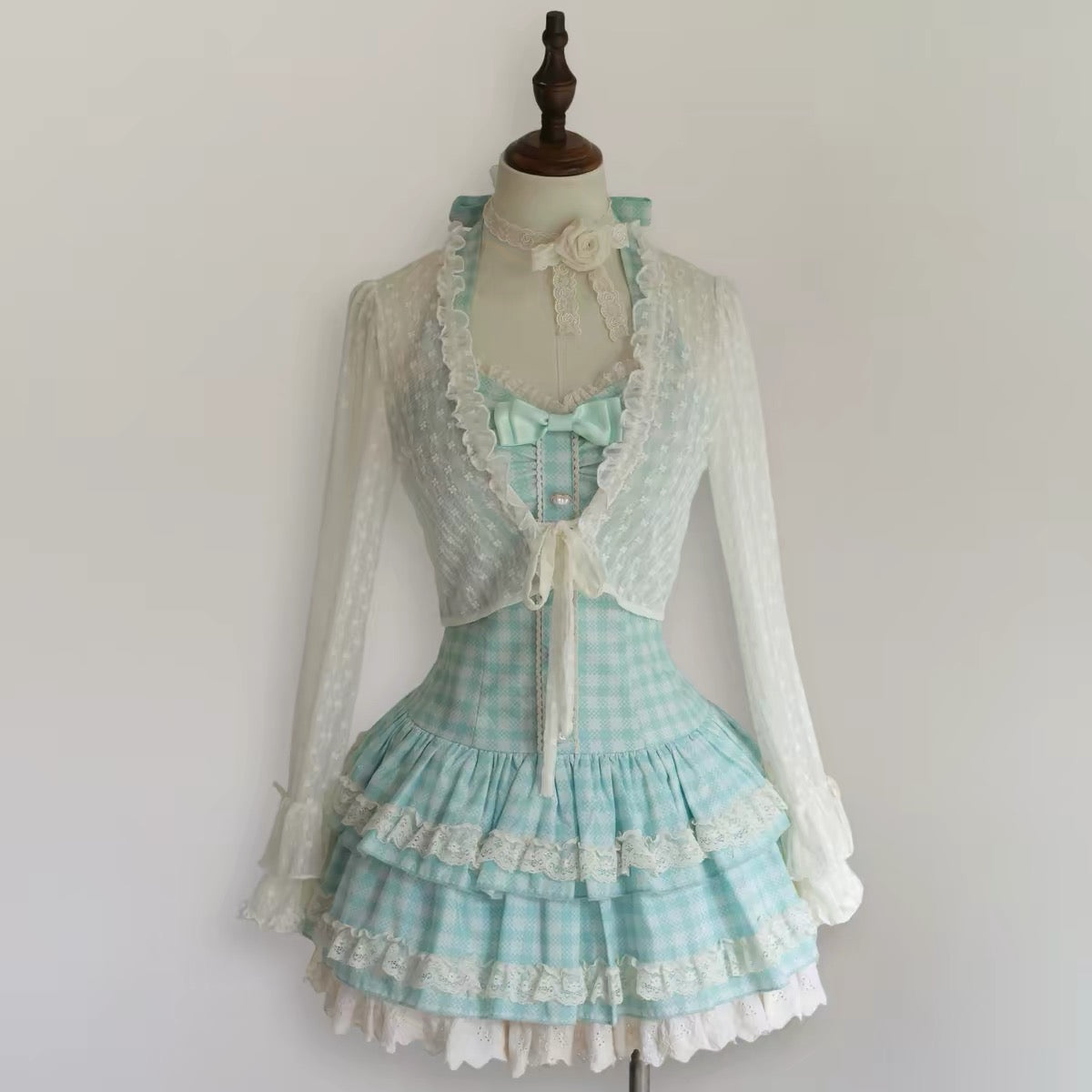 New Sweet Summer Mint Nana Dress Puffy Skirt BY0022
