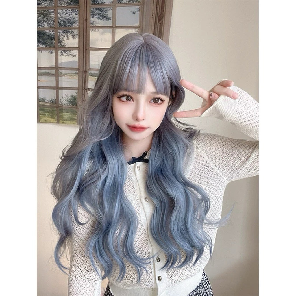 Lolita Ash Purple Ombre Natural Long Curly Wig BY2551