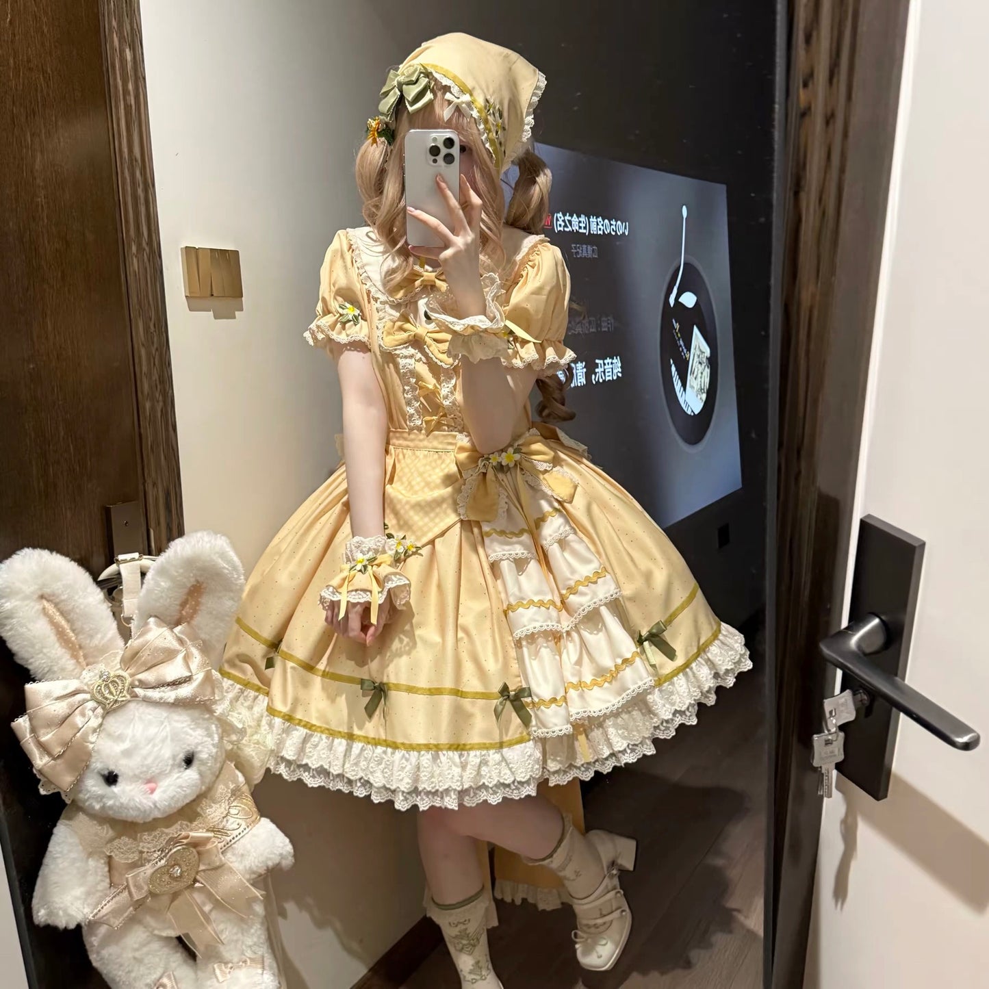 Lemon Mille Crepe Side Slit OP Daily Lolita Dress BY0055 | In Stock