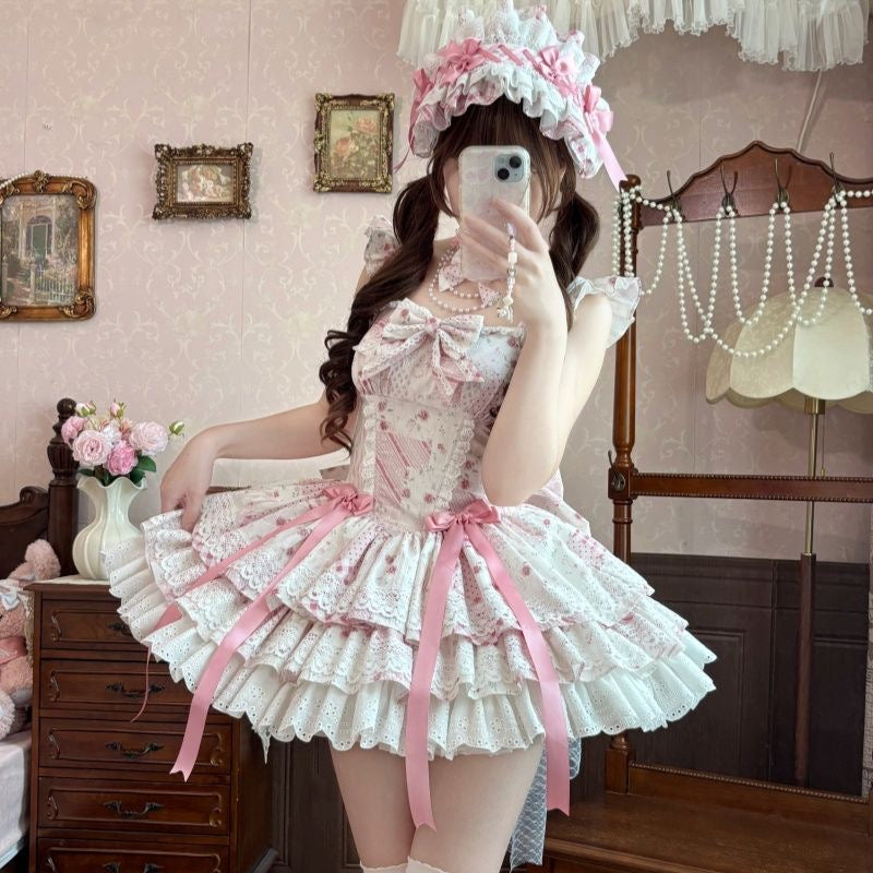 5 Colors Train Light Lolita JSK Lace Fairy Dress|In Stock BY0044