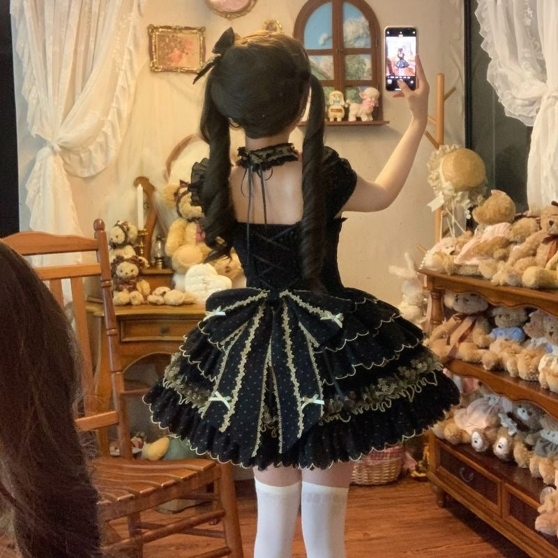 Vintage Polka Dot Short Lolita Princess Dress|In Stock BY0033