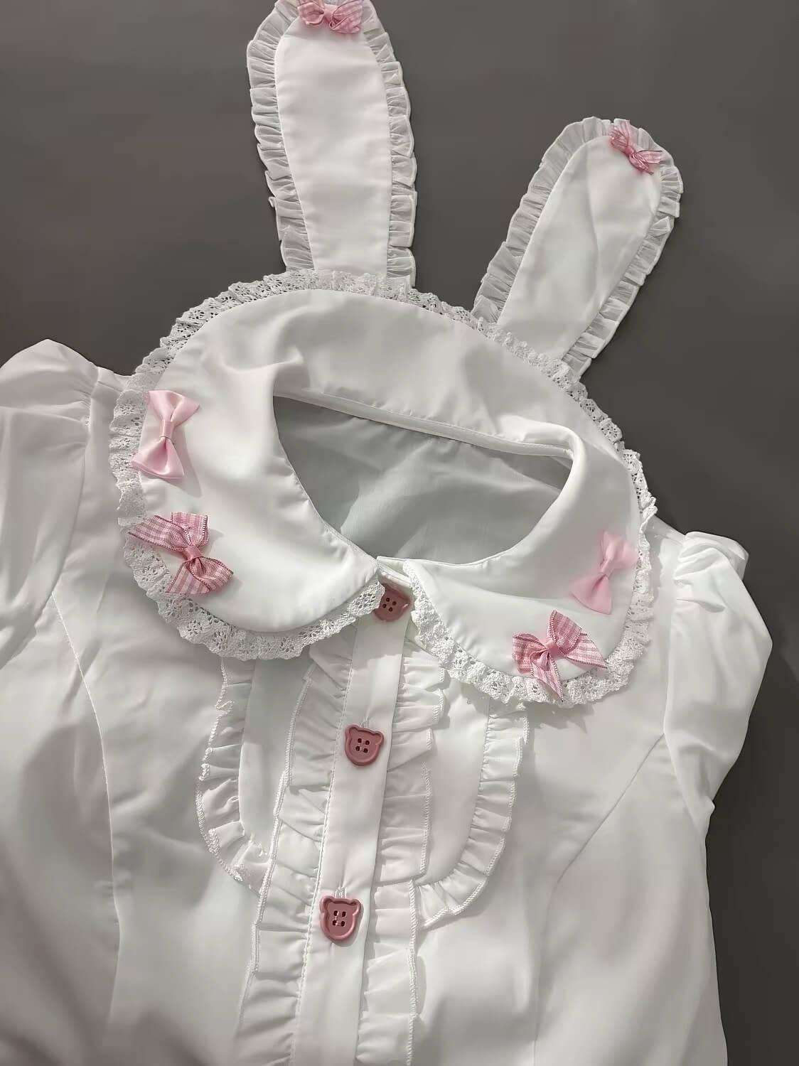 Cute Bunny Ear Short-Sleeve Blouse| In stock BY1120