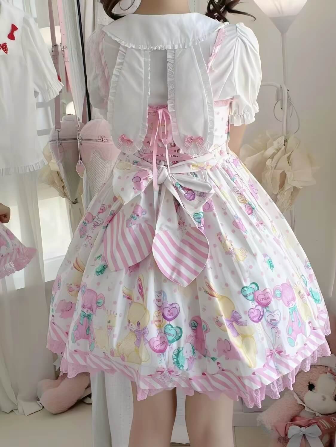 Cute Bunny Ear Short-Sleeve Blouse| In stock BY1120