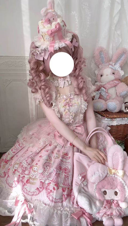Cute Pink Old-School Roman Curl Lolita Wig BY3366