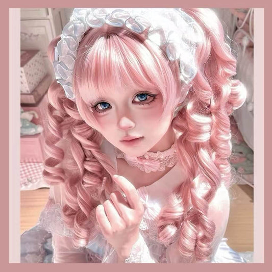Cute Pink Old-School Roman Curl Lolita Wig BY3366