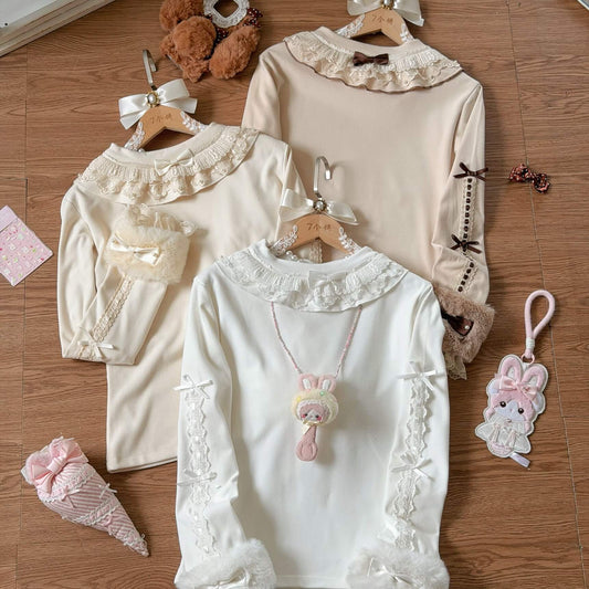 Cute Round Collar Warm Lolita Inner Blouse BY9212