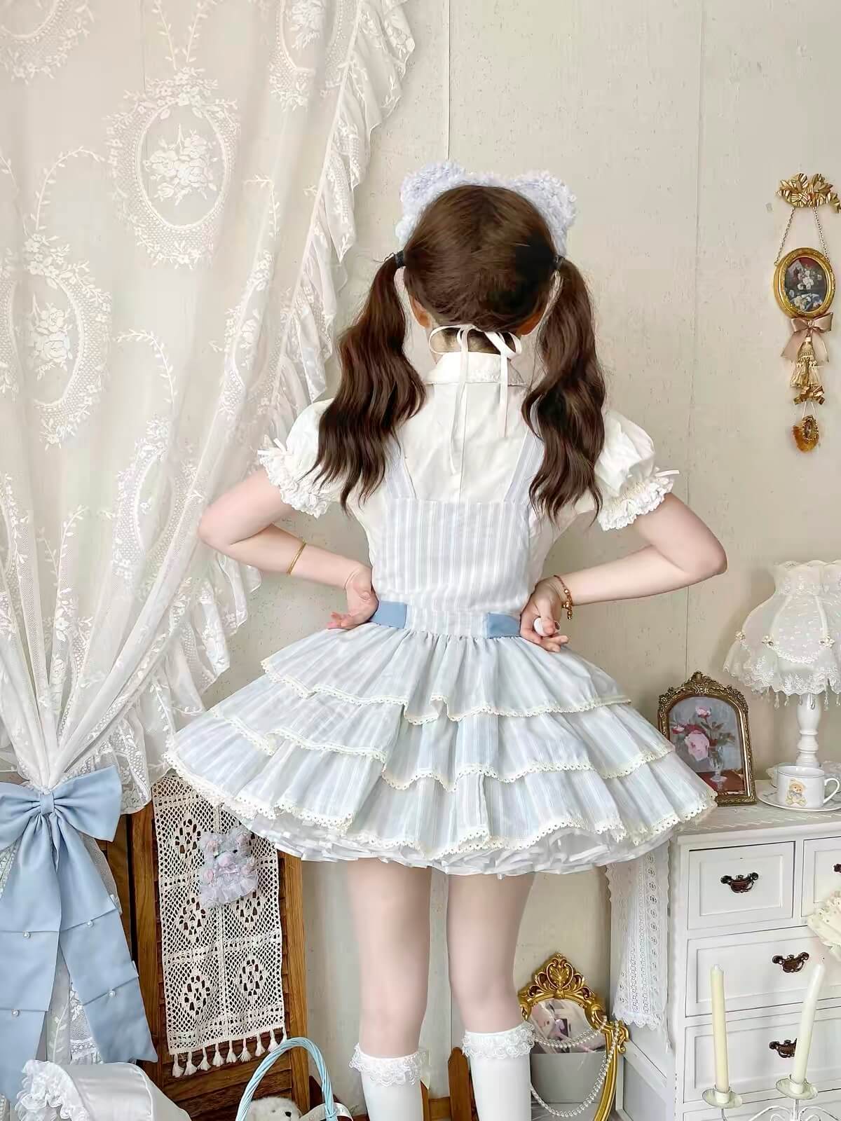 Cute Three Tier Cotton Lolita JSK|In Stock BY1110