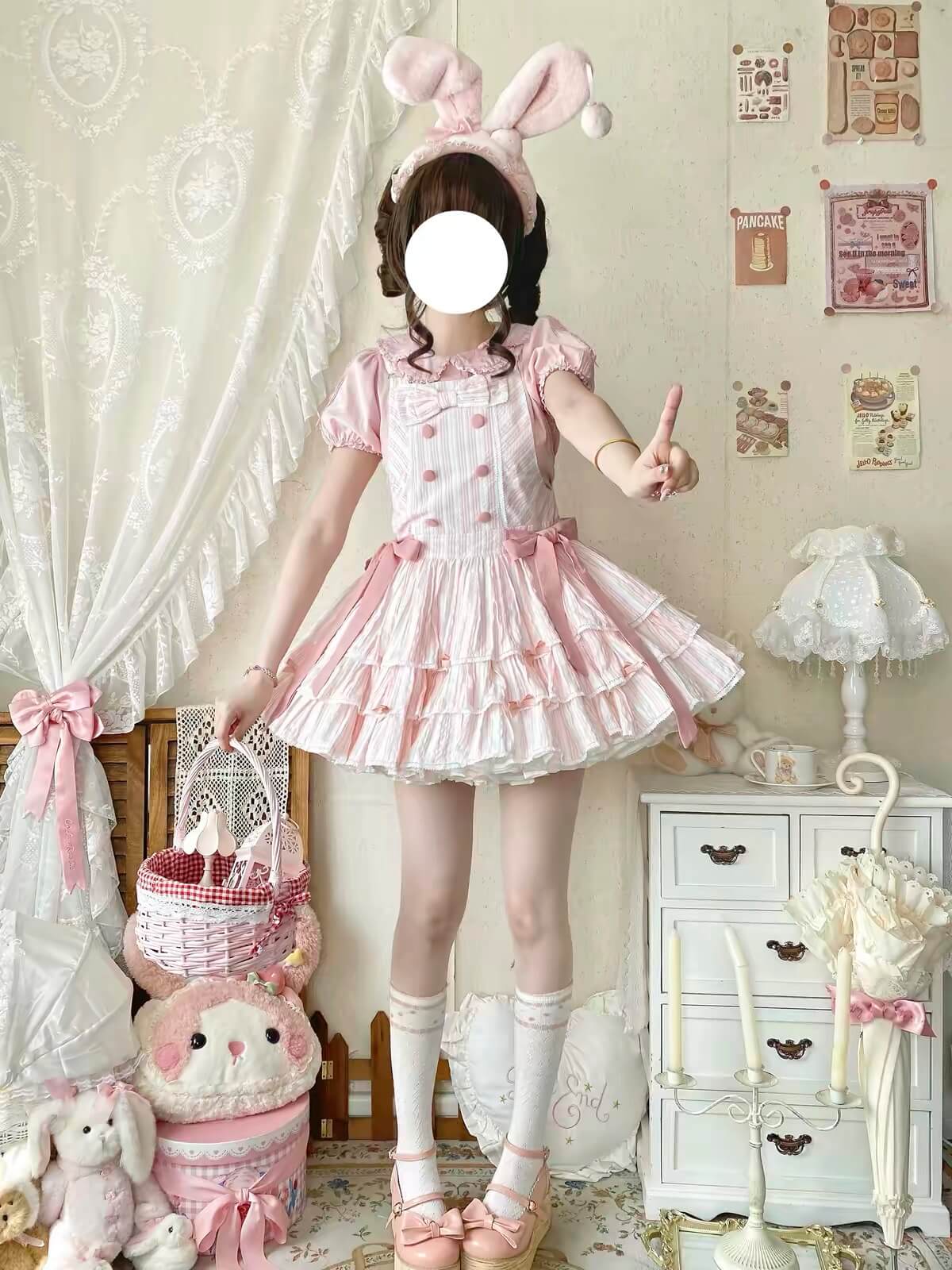 Cute Three Tier Cotton Lolita JSK|In Stock BY1110