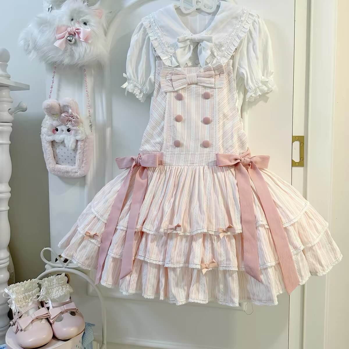 Cute Three Tier Cotton Lolita JSK|In Stock BY1110