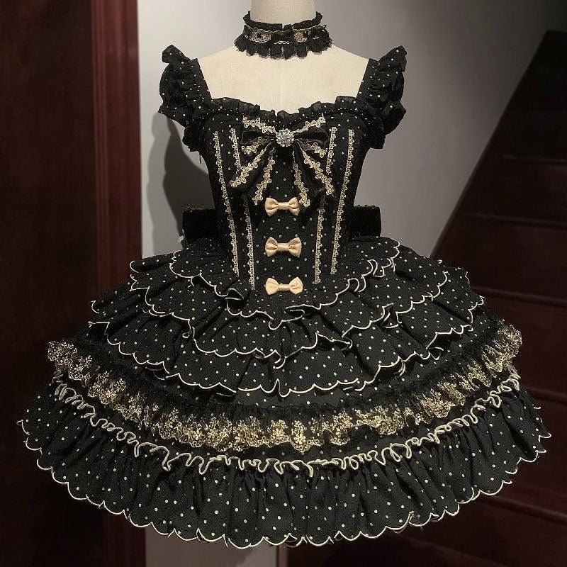 Vintage Polka Dot Short Lolita Princess Dress|In Stock BY0033