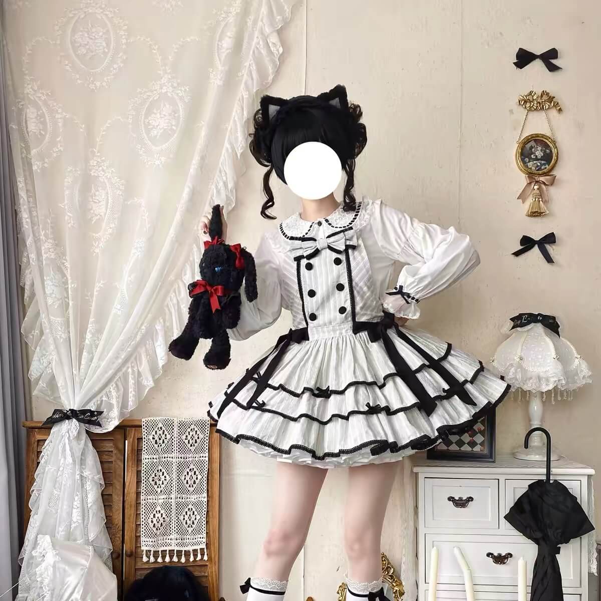 Cute Three Tier Cotton Lolita JSK|In Stock BY1008