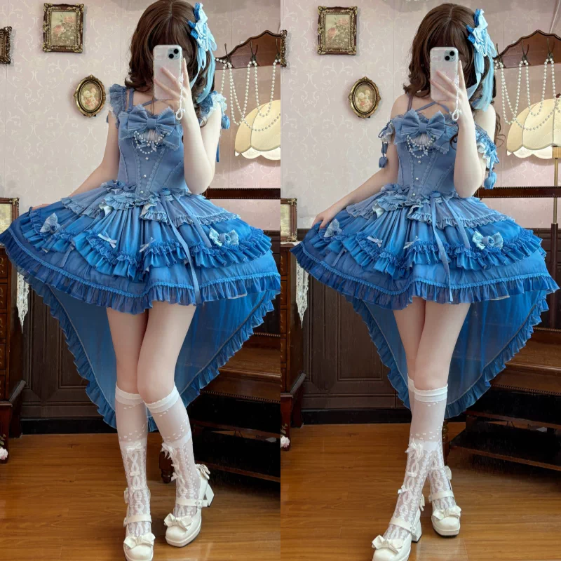 Romantic Rose Bow Fairy Lolita Dress BY0077
